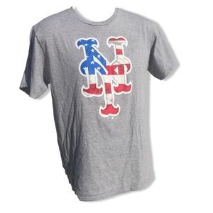 NY Mets American Flag MLB Logo Tshirt Sz L

#Mets